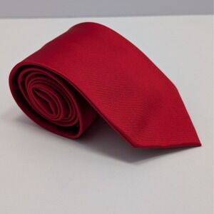 Salem Red Microfiber Men's Repp Tie Handmade for 57.5x3.25" Classic Business